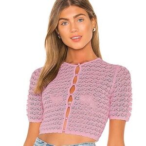 Finders Keepers Pink Knit Cardigan